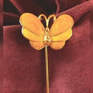 Enamel Butterfly Stick Pin Or Hat Pin